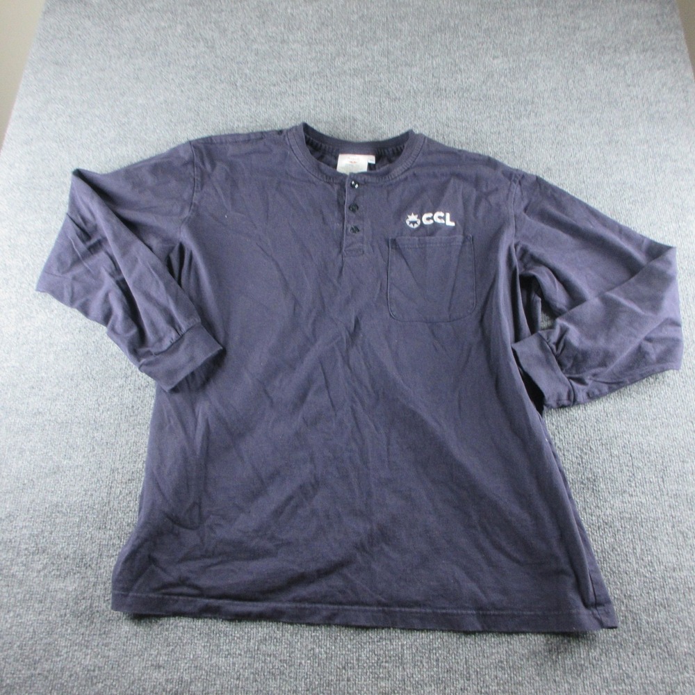 Rasco FR Shirt Mens 2XL Blue Flame Resistant Long Sleeve Henley Workwear Tee
